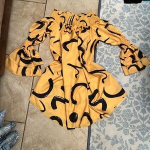 Stylish Yellow and Black Women's Top